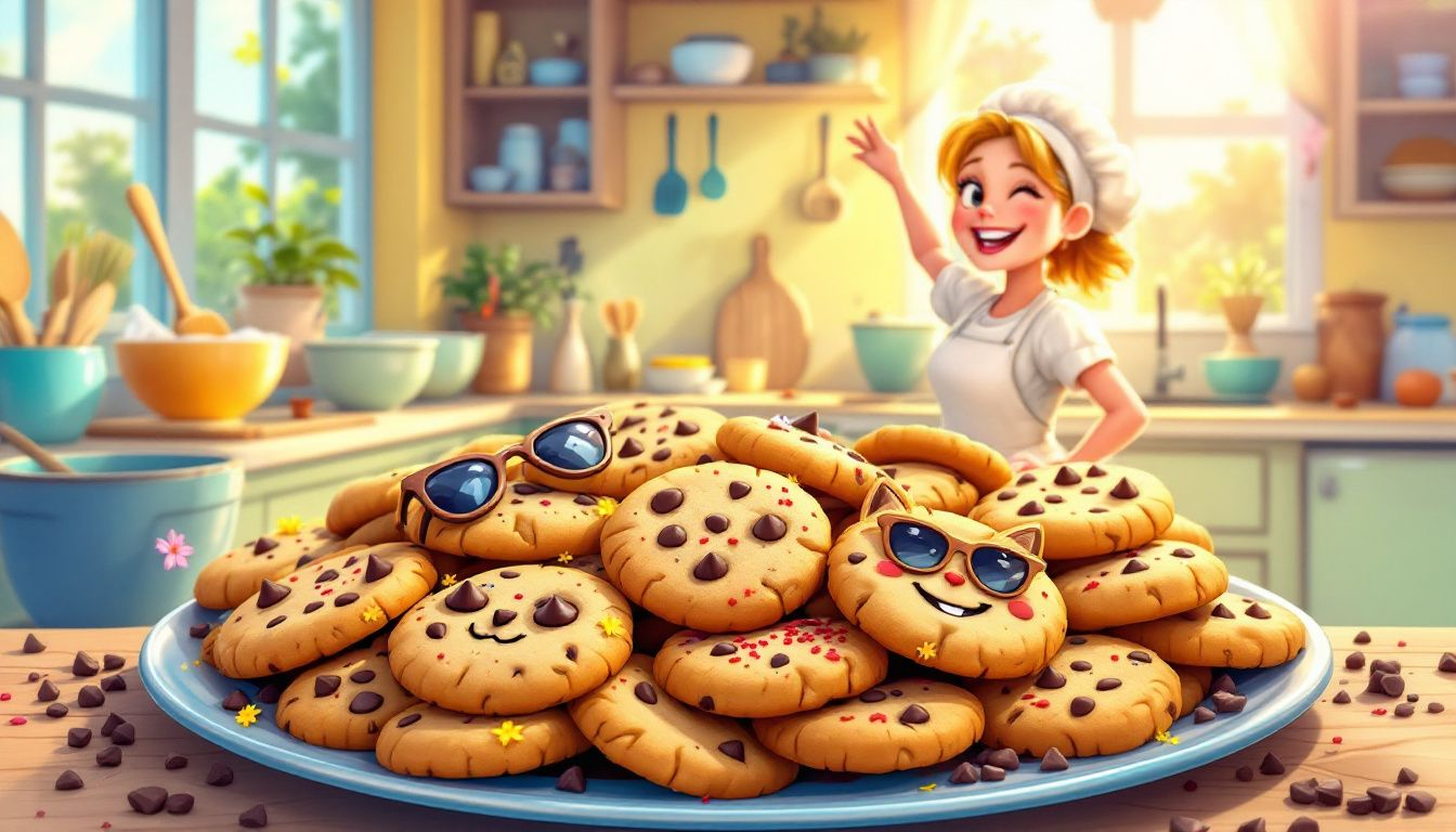 A Variety Of Chocolate Chip Cookie Variations On A Platter.