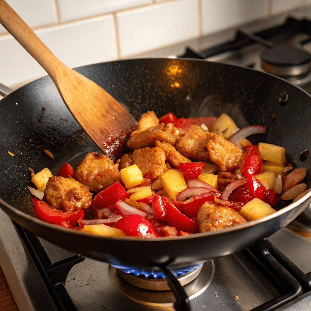 A Pan With Food On Top Of A Stove